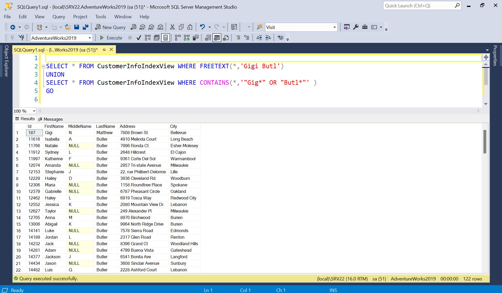 Benefits - of combining both FREETEXT and CONTAINS