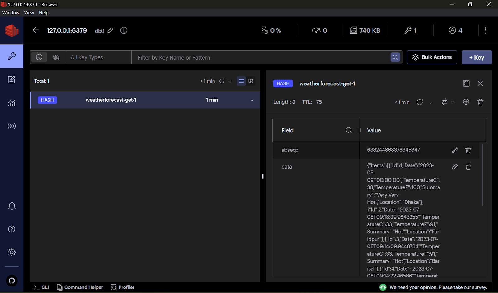 Checking cache again