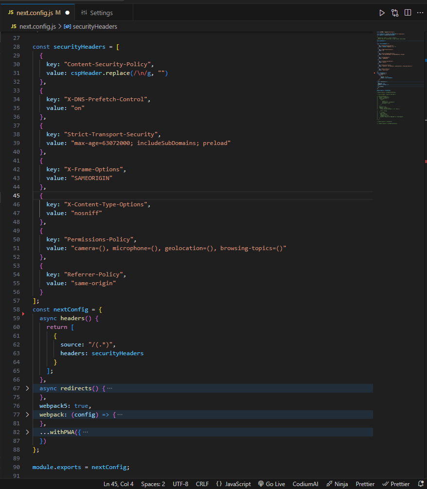 Security Headers Implements