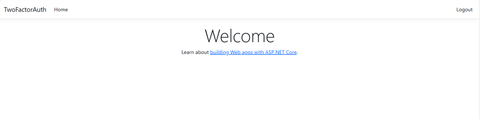 Home page after successfull