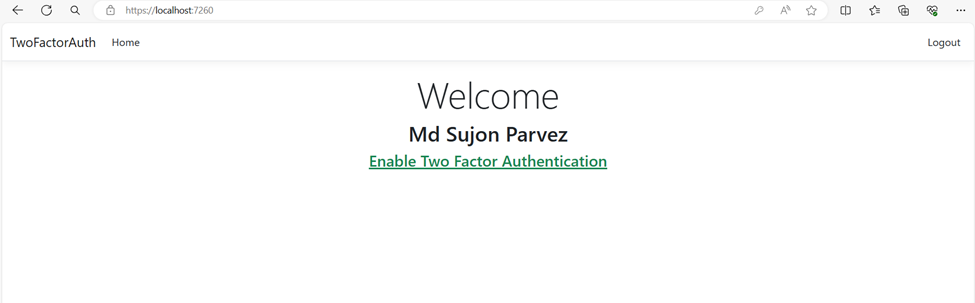 application home page