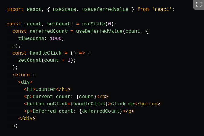 how to use the useDeferredValue hook