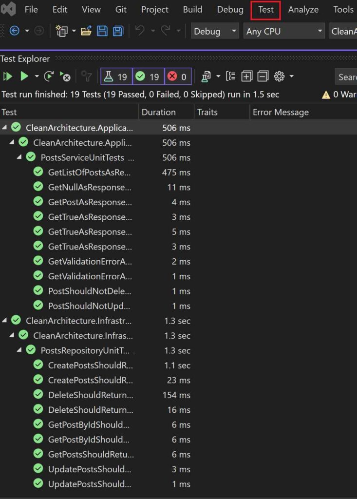 Run All Tests in Text explorer