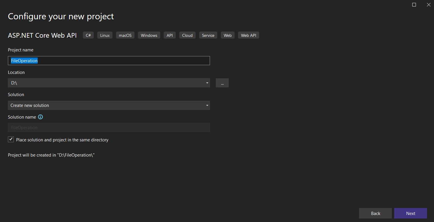 Create a project for Mastering .NET for Azure blob files reading and writing