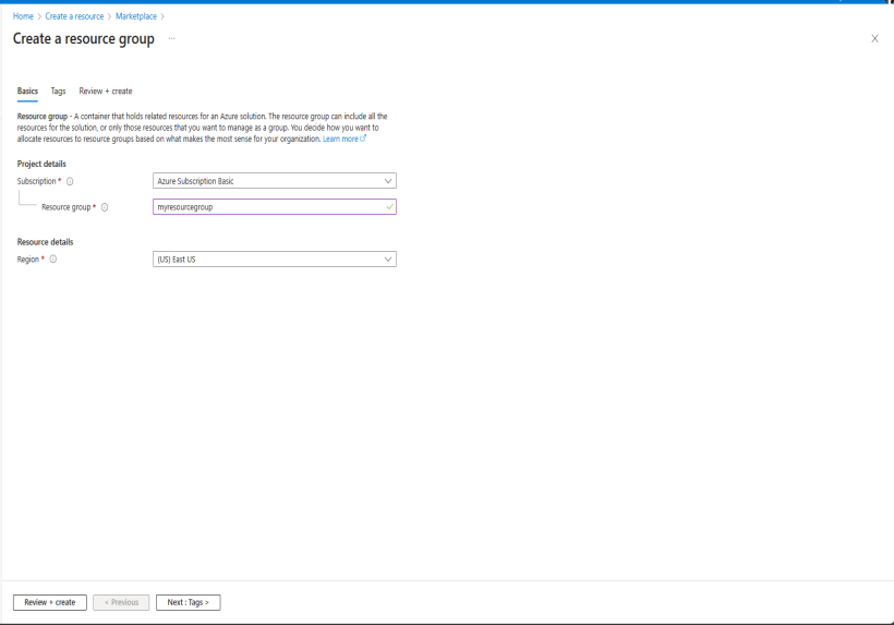 Create a resource group
