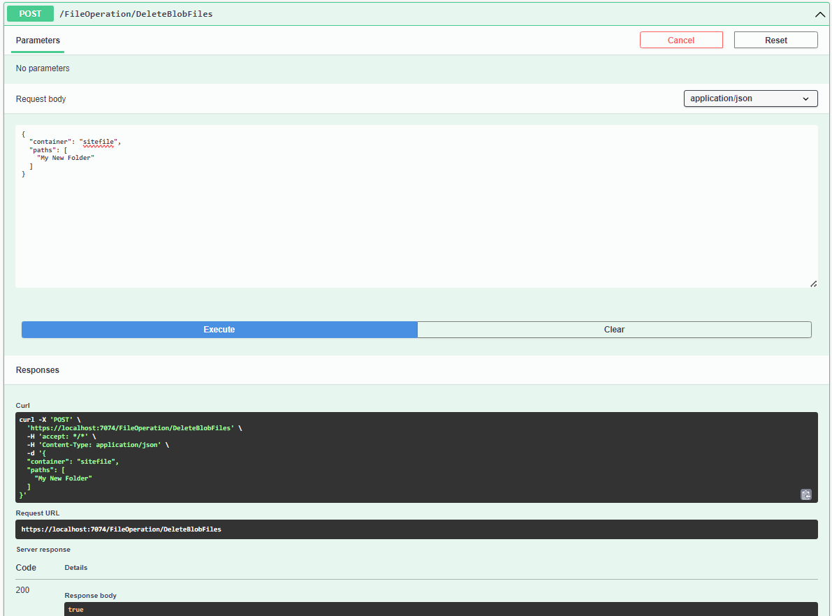 Endpoint : DeleteBlobFiles