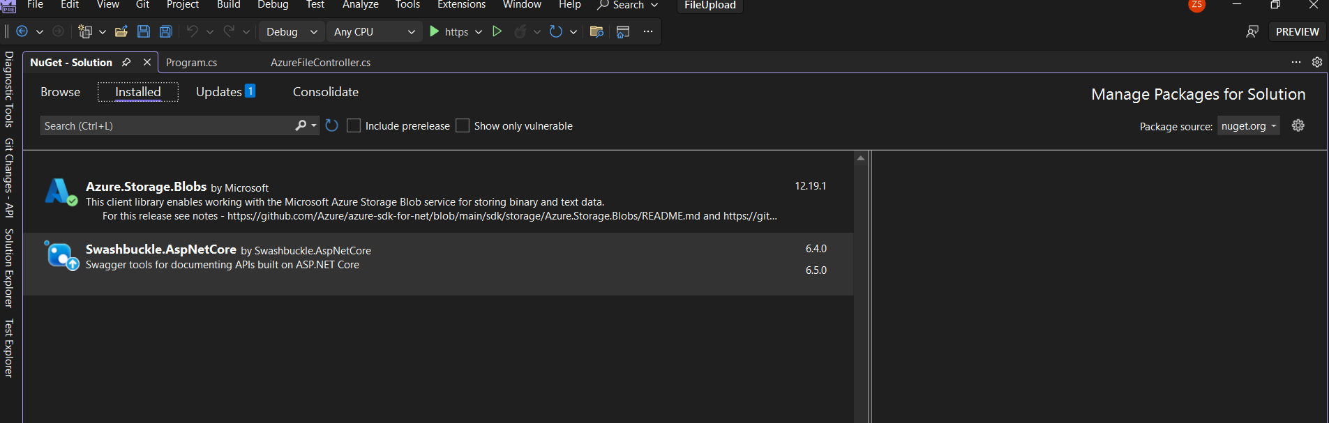 Install necessary NuGet package