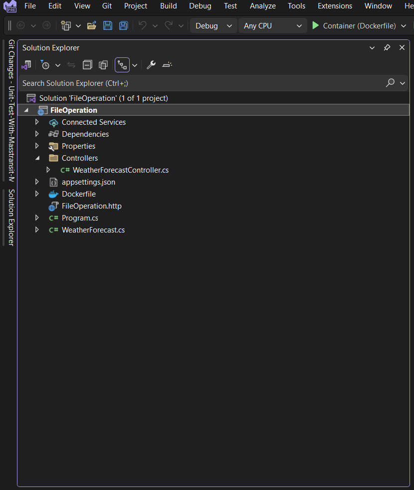 Solution files of fileoperation project