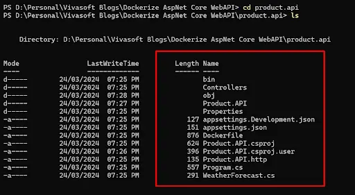 Visualize project files in the console