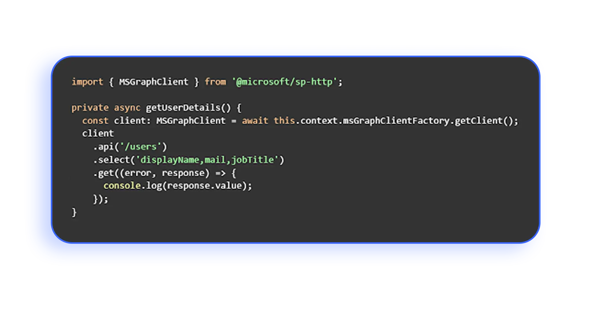fetching data using spfx and microsoft graph