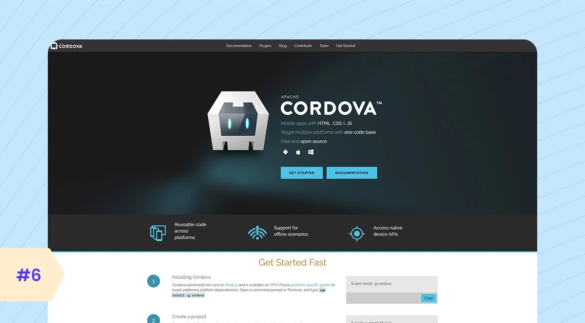 Apache Cordova—mobile app development framework